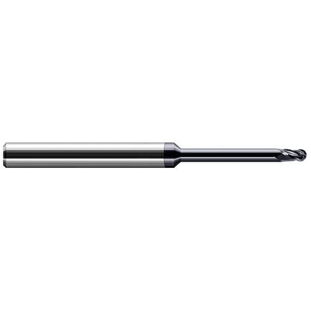 Harvey Tool 1/8 in. dia. x 3/16 x 1-1/4 Reach Carbide Ball End Mill for Medium Alloy Steels, 4 Flutes 733108-C3